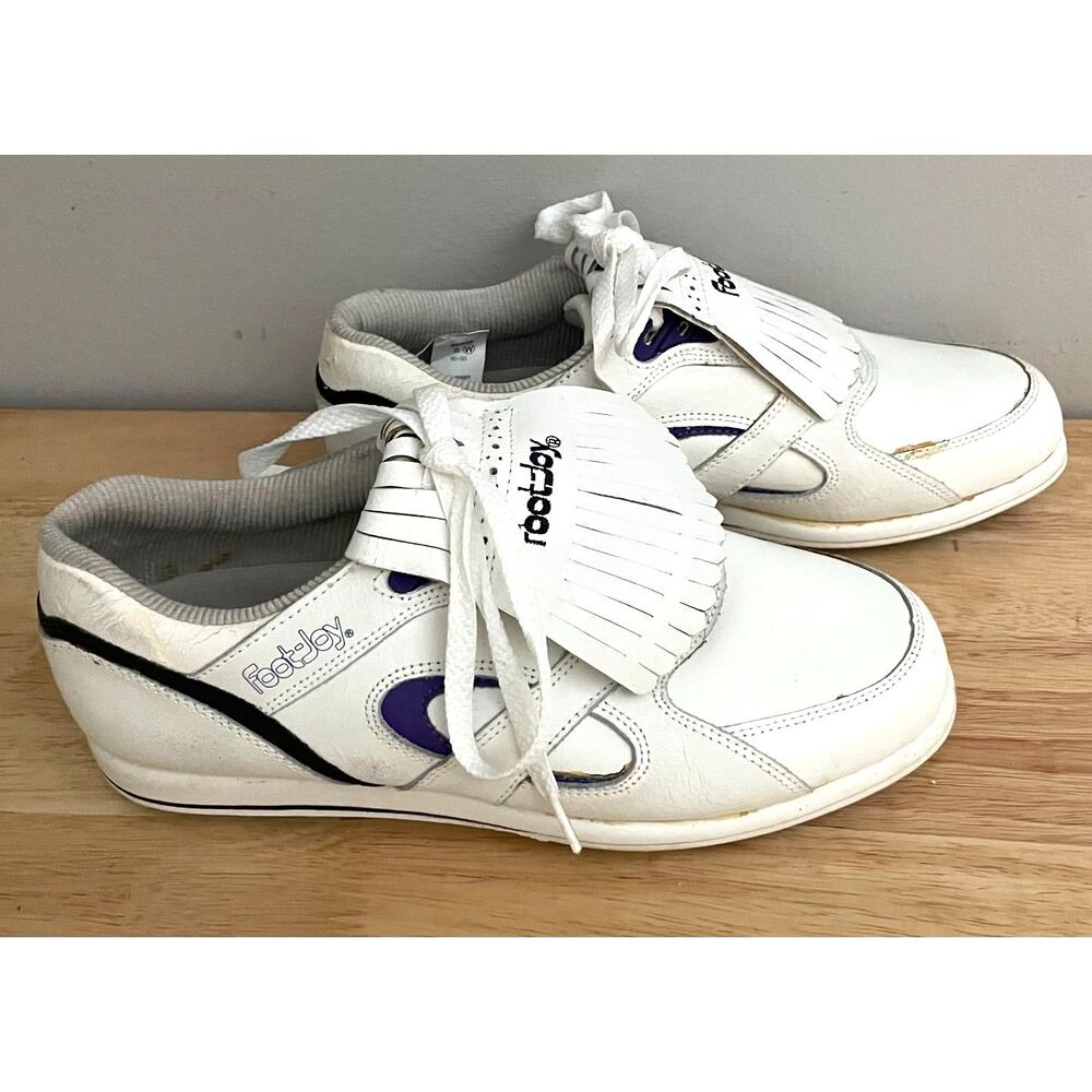 Vintage NWT FootJoy Soft-Joys II Women’s Golf Shoes Size 8M White Purple
